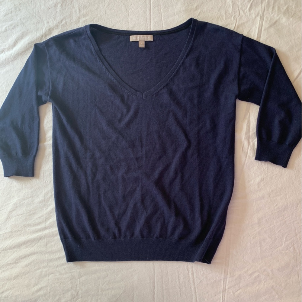 Banana Republic Navy V‑Neck Sweater